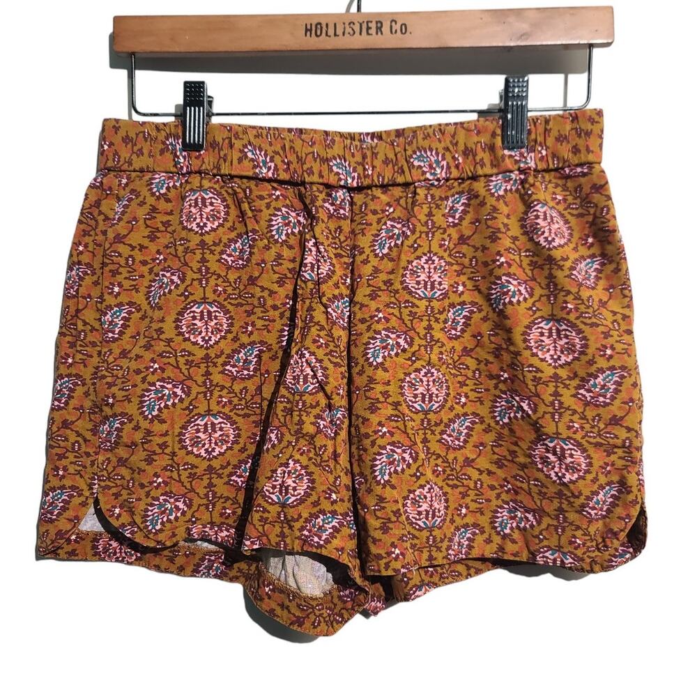 Madewell Drapey Pull-On Shorts Warm Paisley Size Small EUC - Picture 2 of 5